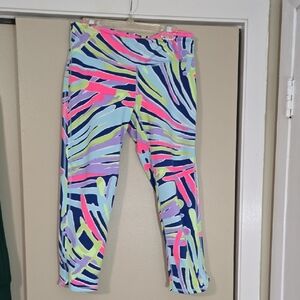 Lilly Pulitzer Luxletic Leggings Weekender Cropped Indigo Sea Size Medium